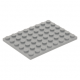 LEGO lapos elem 6x8, világosszürke (3036)